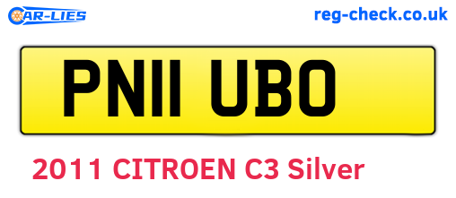 PN11UBO are the vehicle registration plates.