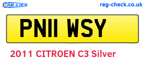 PN11WSY are the vehicle registration plates.
