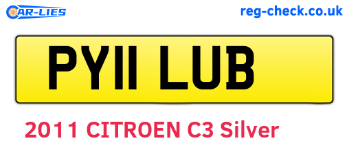 PY11LUB are the vehicle registration plates.