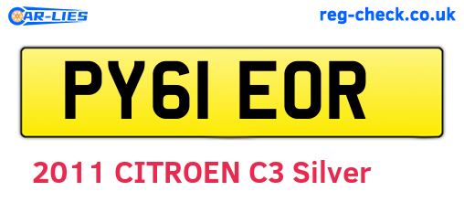PY61EOR are the vehicle registration plates.
