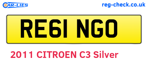 RE61NGO are the vehicle registration plates.