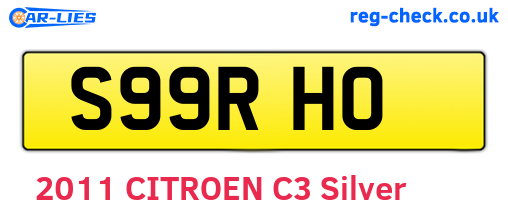 S99RHO are the vehicle registration plates.
