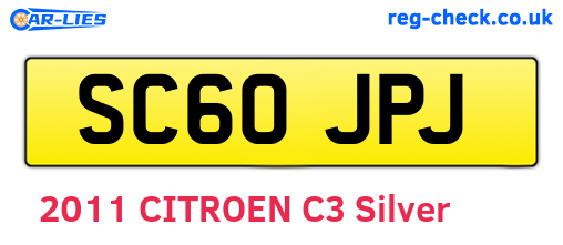 SC60JPJ are the vehicle registration plates.