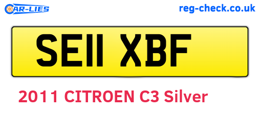 SE11XBF are the vehicle registration plates.