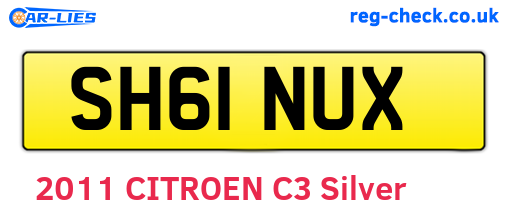 SH61NUX are the vehicle registration plates.