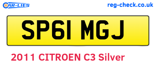SP61MGJ are the vehicle registration plates.