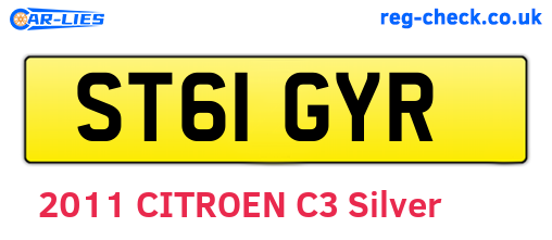 ST61GYR are the vehicle registration plates.