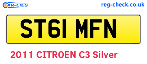 ST61MFN are the vehicle registration plates.