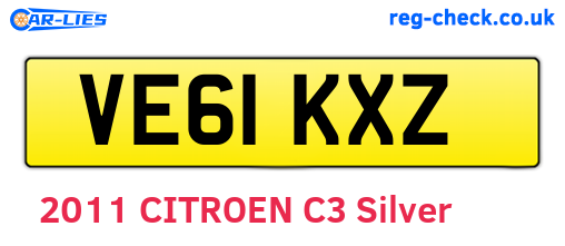 VE61KXZ are the vehicle registration plates.