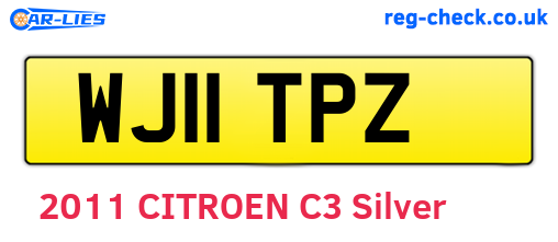 WJ11TPZ are the vehicle registration plates.