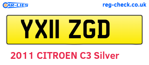 YX11ZGD are the vehicle registration plates.