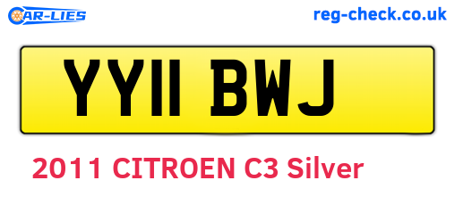 YY11BWJ are the vehicle registration plates.
