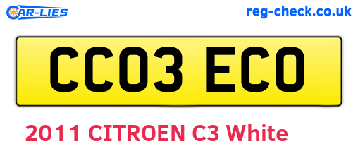 CC03ECO are the vehicle registration plates.