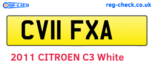 CV11FXA are the vehicle registration plates.