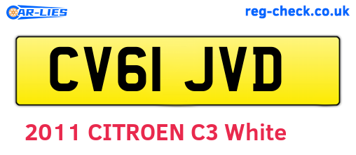 CV61JVD are the vehicle registration plates.