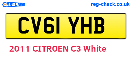 CV61YHB are the vehicle registration plates.