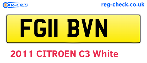 FG11BVN are the vehicle registration plates.
