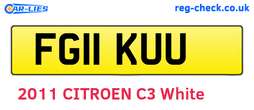 FG11KUU are the vehicle registration plates.