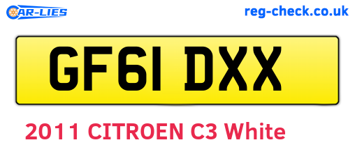 GF61DXX are the vehicle registration plates.