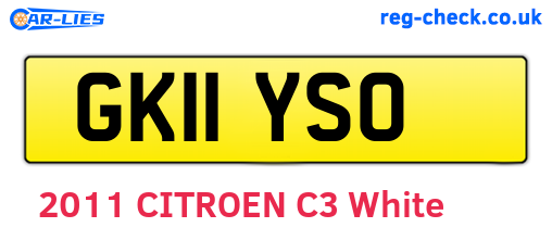 GK11YSO are the vehicle registration plates.