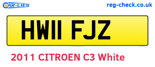 HW11FJZ are the vehicle registration plates.