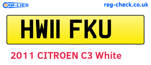 HW11FKU are the vehicle registration plates.
