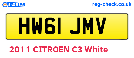 HW61JMV are the vehicle registration plates.