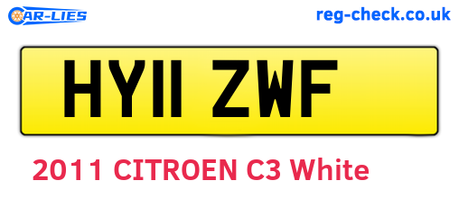 HY11ZWF are the vehicle registration plates.
