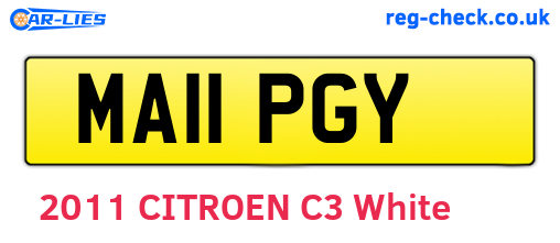 MA11PGY are the vehicle registration plates.