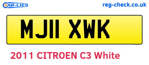 MJ11XWK are the vehicle registration plates.