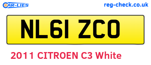 NL61ZCO are the vehicle registration plates.