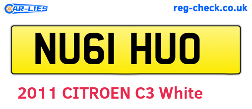 NU61HUO are the vehicle registration plates.