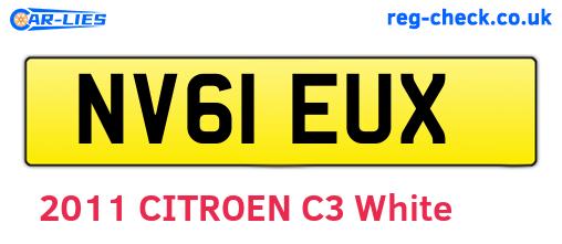 NV61EUX are the vehicle registration plates.