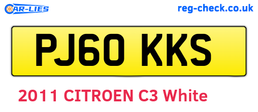 PJ60KKS are the vehicle registration plates.