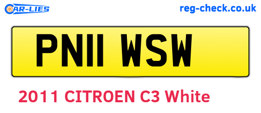 PN11WSW are the vehicle registration plates.