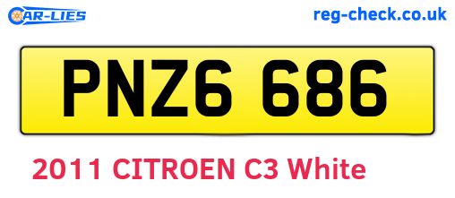 PNZ6686 are the vehicle registration plates.