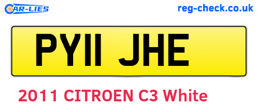 PY11JHE are the vehicle registration plates.
