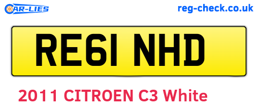 RE61NHD are the vehicle registration plates.