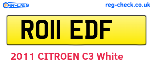 RO11EDF are the vehicle registration plates.