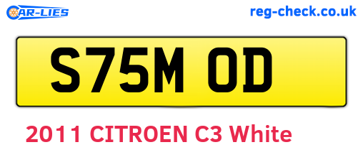 S75MOD are the vehicle registration plates.