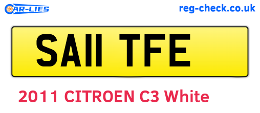 SA11TFE are the vehicle registration plates.
