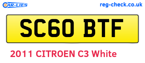 SC60BTF are the vehicle registration plates.