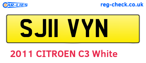 SJ11VYN are the vehicle registration plates.