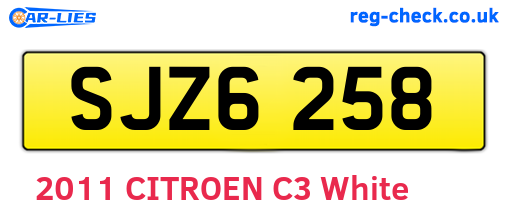 SJZ6258 are the vehicle registration plates.
