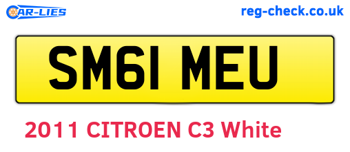SM61MEU are the vehicle registration plates.