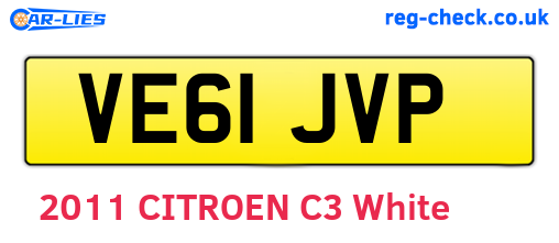 VE61JVP are the vehicle registration plates.
