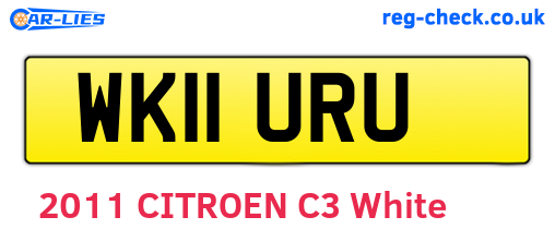 WK11URU are the vehicle registration plates.