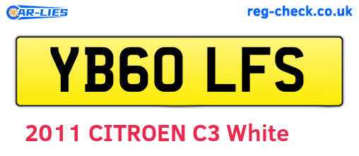 YB60LFS are the vehicle registration plates.