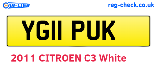 YG11PUK are the vehicle registration plates.