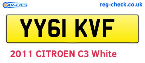 YY61KVF are the vehicle registration plates.